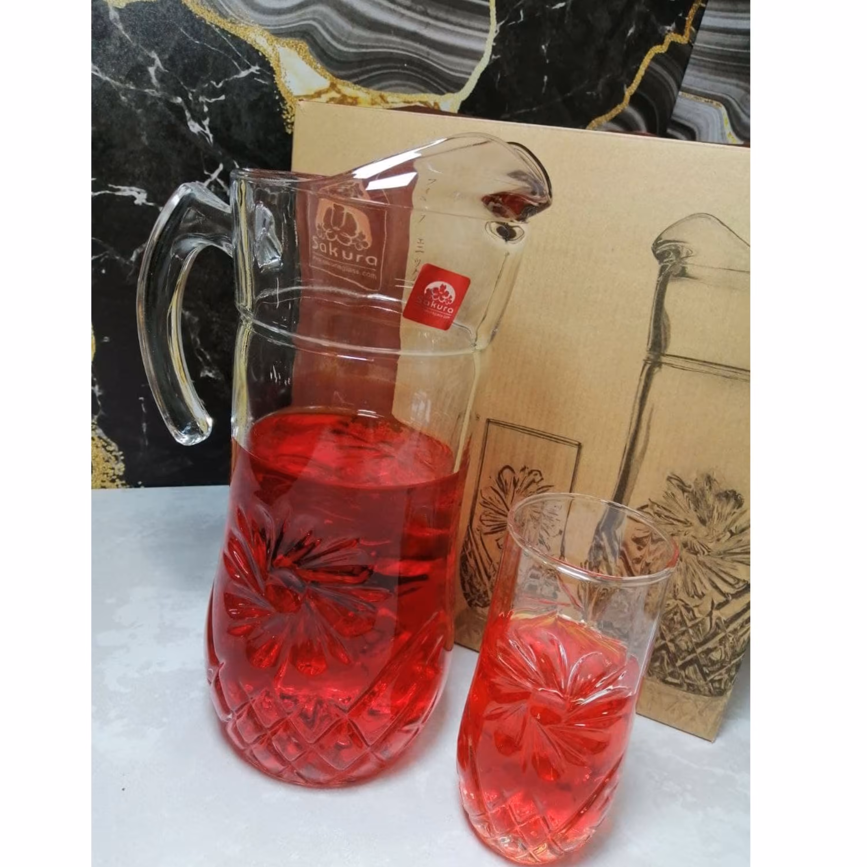 پارچ ولیوان فونیکس محصول برند معتبر نوری تازه دارای جعبه کادوئی طراحی زیبا خاص