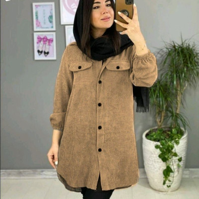 مانتو اسپرت زنانه مخمل کبریتی اعلا مدل سامیع