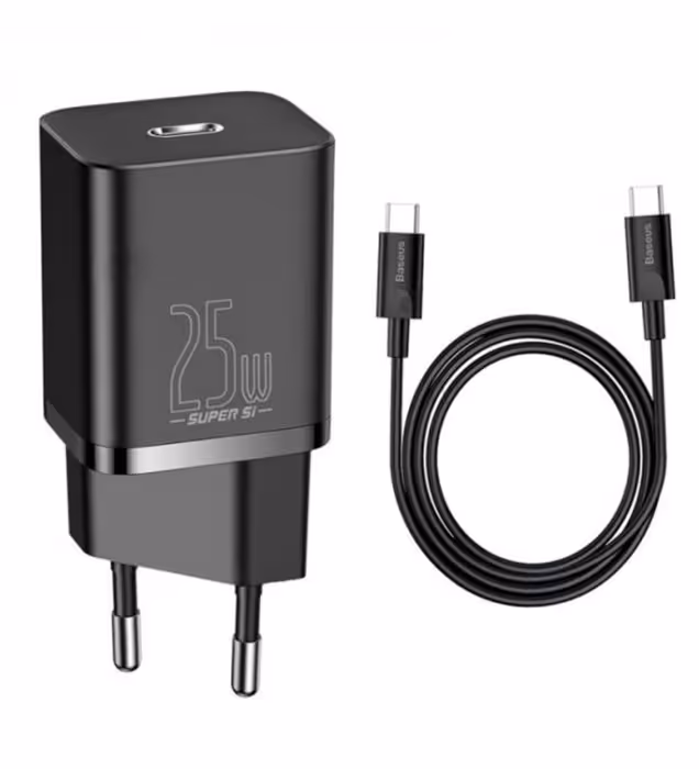 شارژر دیواری 25W باسئوس مدل TZCCSUP-L به همراه کابل 1 متری