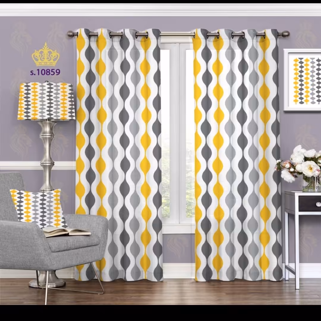 پرده پذیرایی دو قواره طرح فانتزی کد S10859