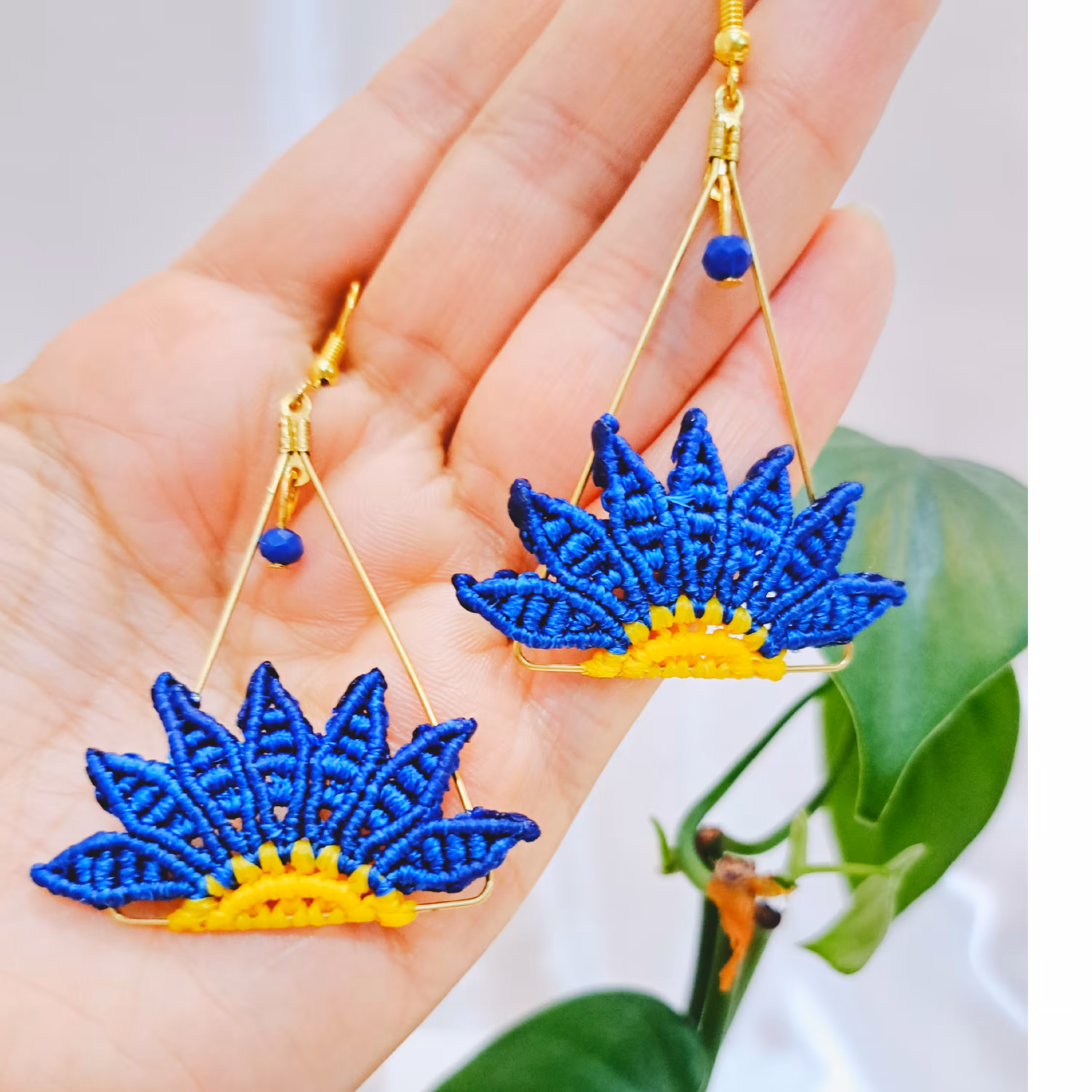 گوشواره میکرومکرومه نخ مرمزده ترک به هر رنگی دوست دارین قابل اجراست