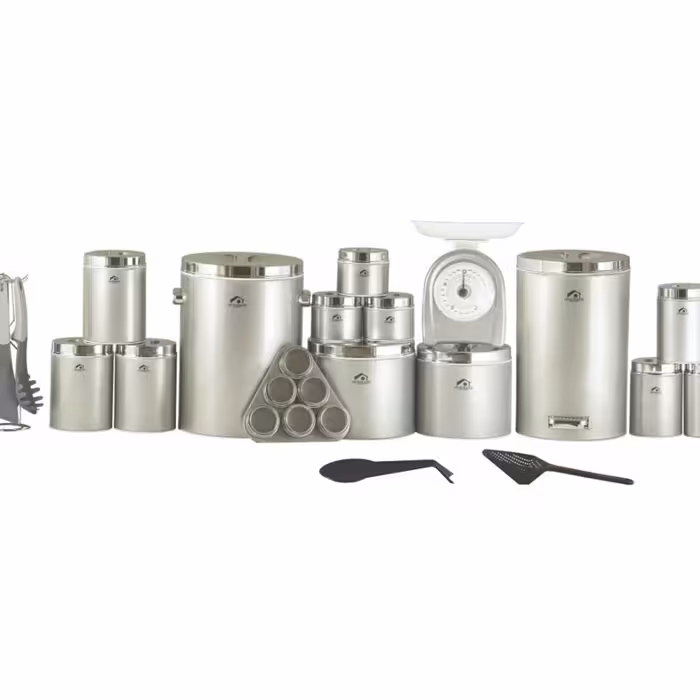 سرویس آشپزخانه 30 پارچه اورمزد Ourmazd نقره‌ای درب کروم