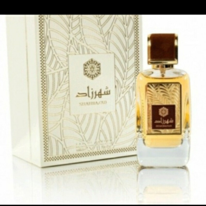 ادکلن شهرزاد برند ارض الزعفران 100میل مردانه و زنانه رایحه گرم و شیرین و شرقی