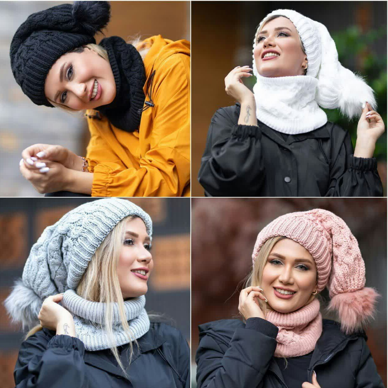 ست کلاه و شالگردن شالگردن رینگی کلاه و شالگردن زنانه دخترانه ارسال رایگان