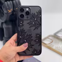 کاور دیویا طرح برگ مدل مناسب  IPhone 14 pro رنگ مشکی