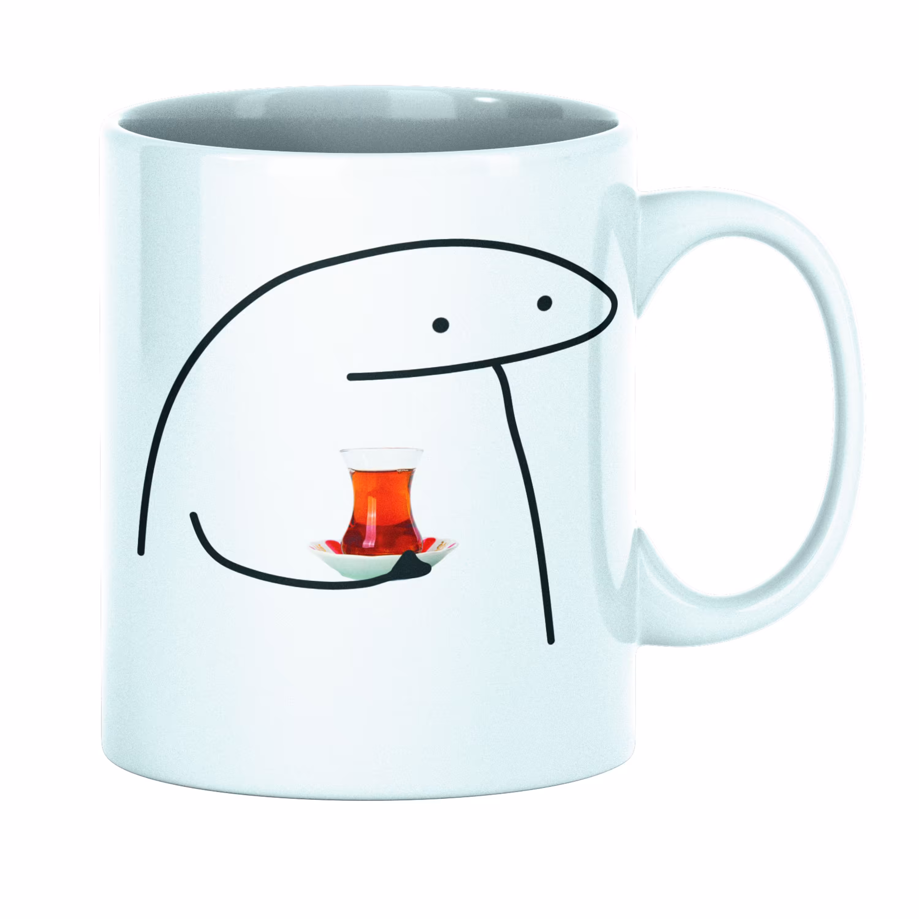 ماگ ساده با طر ح دهنی حسین