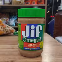 کره بادام زمینی آمریکایی اصل جیف Jif امگا 3 تاریخ دار
