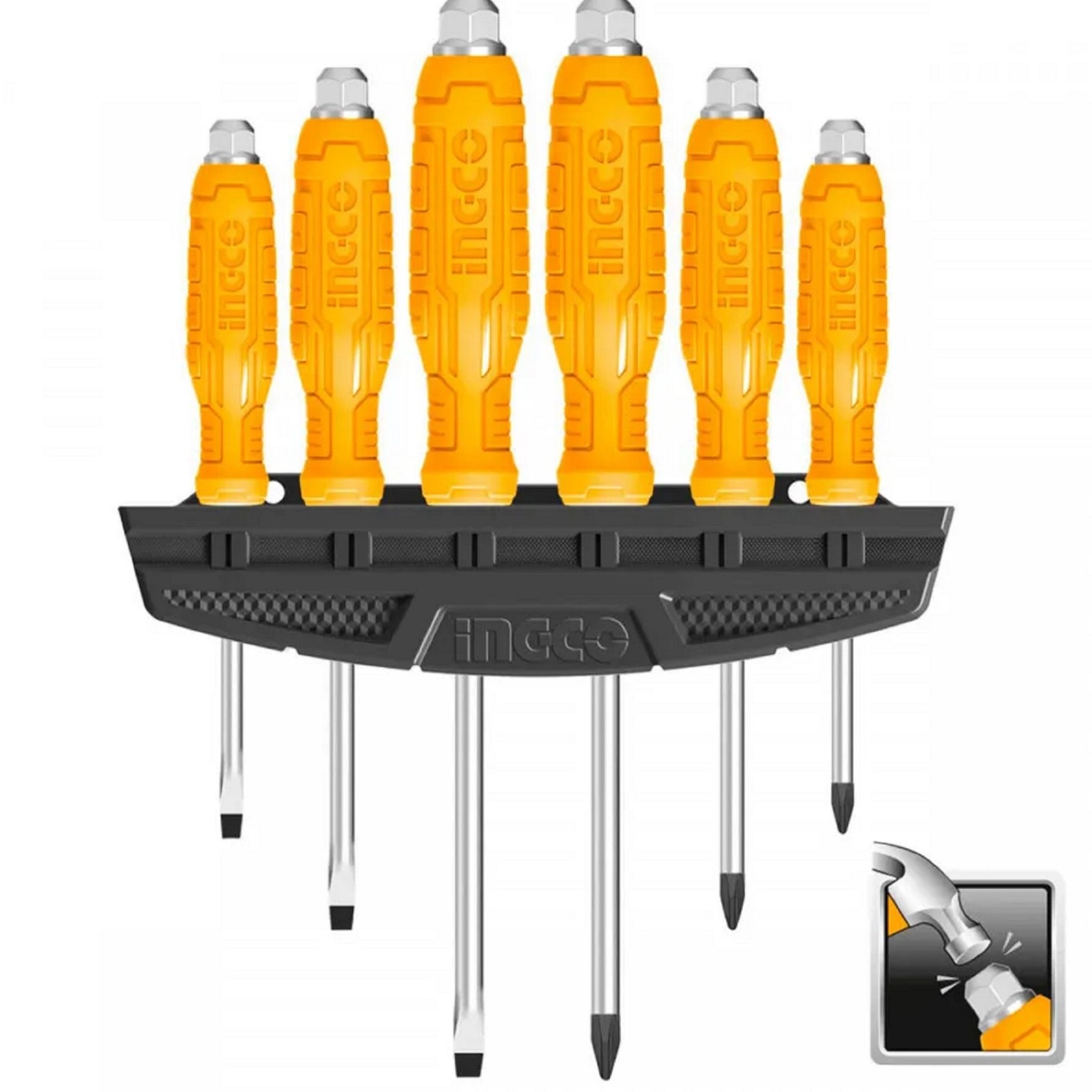 سری پیچ گوشتی دو سر چهار سو اینکو مدل HSGTDC180601 بسته 6 عددی