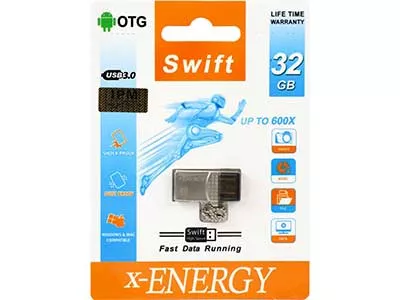 فلش 32 گیگ ایکس انرژی X-energy Swift OTG USB3 با تخفیف ویژه