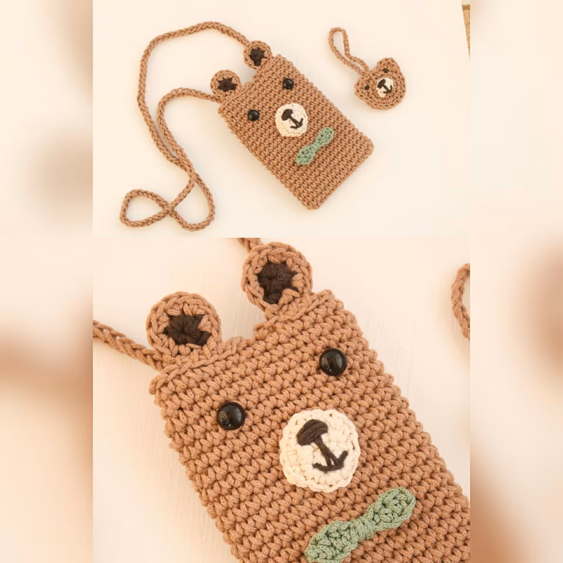 کیف موبایل قلاب بافی