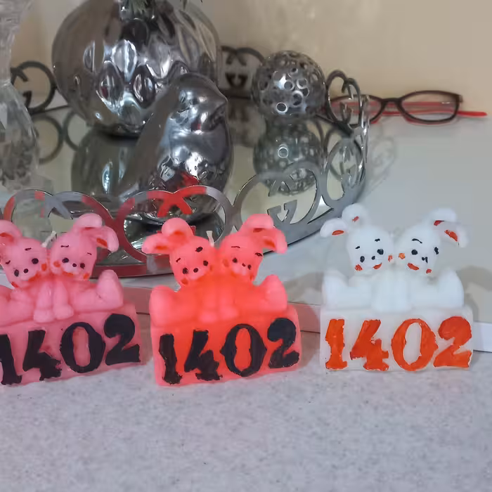 شمع خرگوش دوقلو(بسته 10عددی)