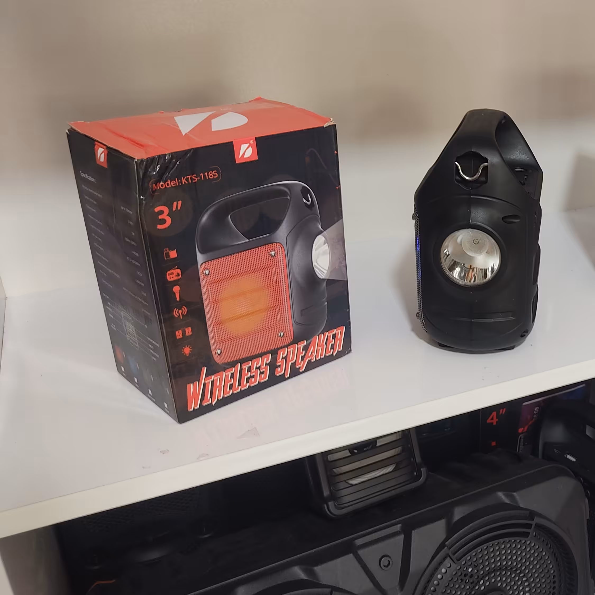 اسپیکر شارژی چمدانی چراغ قوه دار