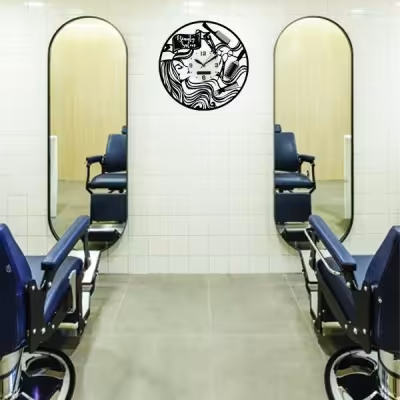 ساعت دیواری آذرلاکچری طرح آرایشگاه زنانه کد women04