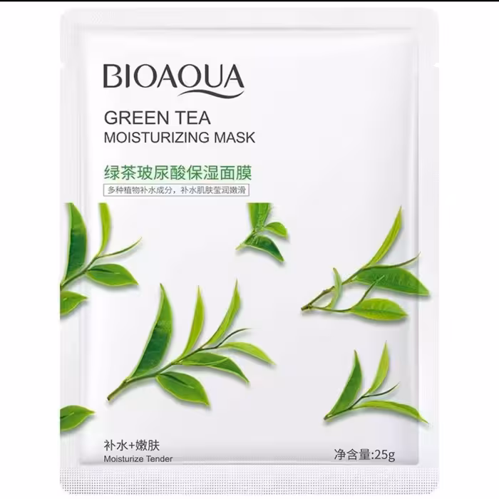 ماسک ورقه ای چای سبز بیوآکوا - حجم 25 گرم
BIOAQUA GREEN TEA
MOISTURIZING FACIAL MASK
