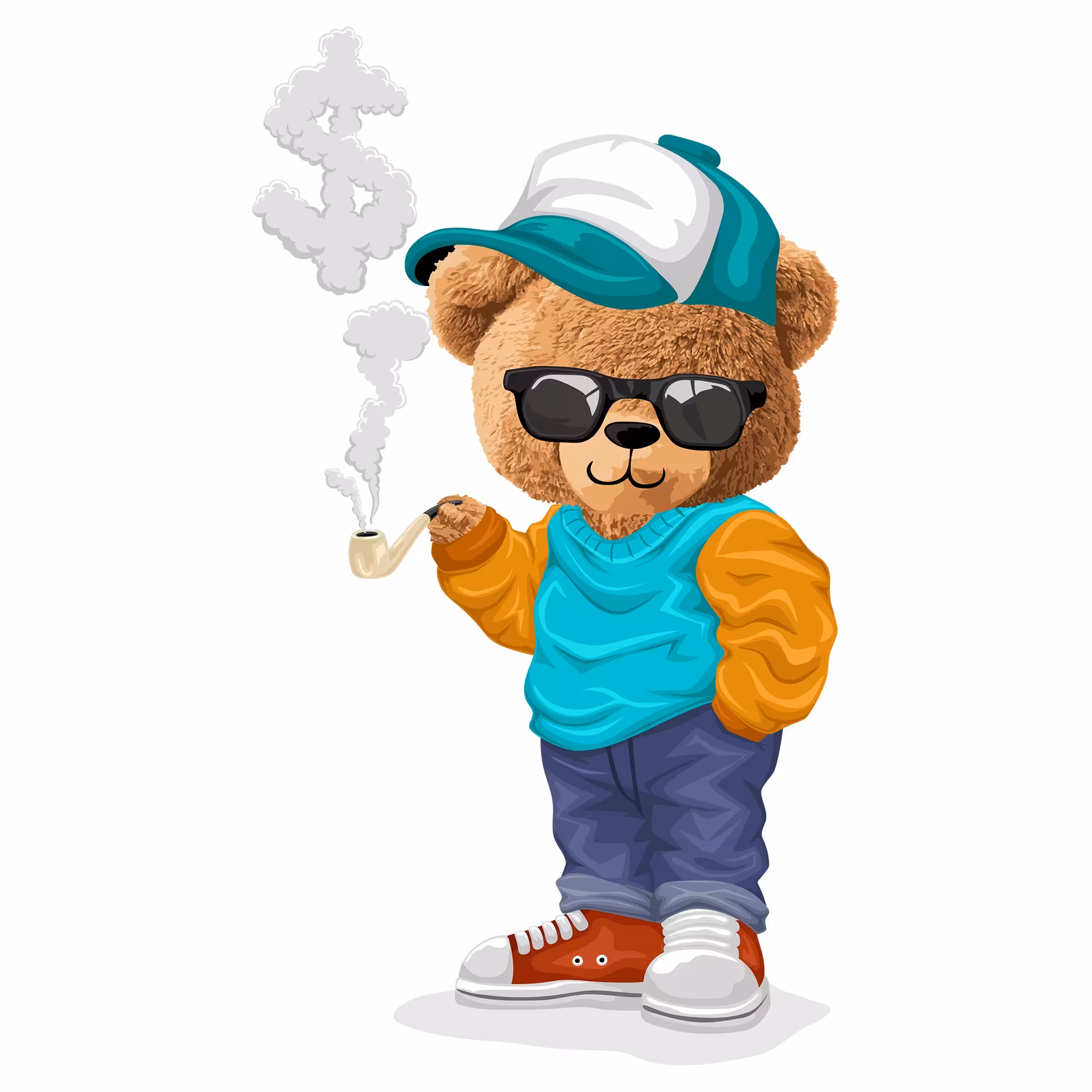 برچسب حرارتی مدل DTF طرح تدی کد H15.25 مجموعه 4 عددی