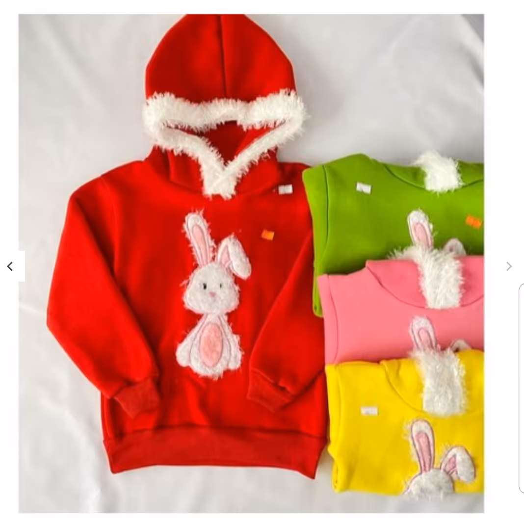 هودی دخترانه خرگوشی مناسب 2 تا 7 سال ارسال رایگان