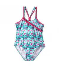 لباس شنا دخترانه طرح قلب (4 سال) Archimede Neon Swimsuit