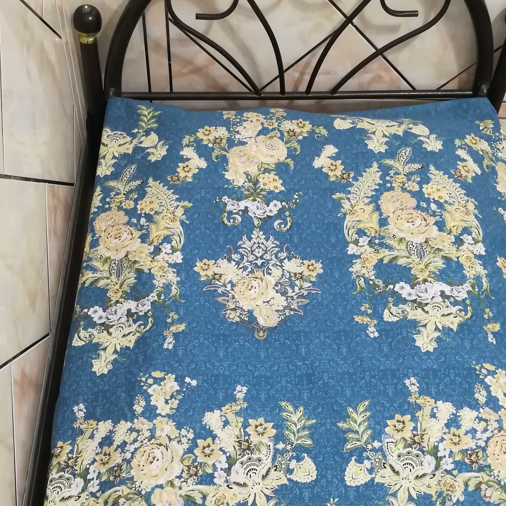 نیم ست روتختی کش دار تک نفره، طرح دریا (کاور تشک تخت با 1 عدد روبالشتی)