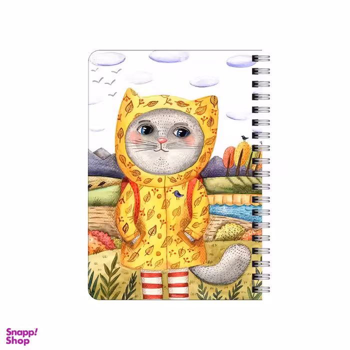 دفترچه یادداشت بامبیلیپ مدل چوبی طرح گربه و بارانی کد 5810978
