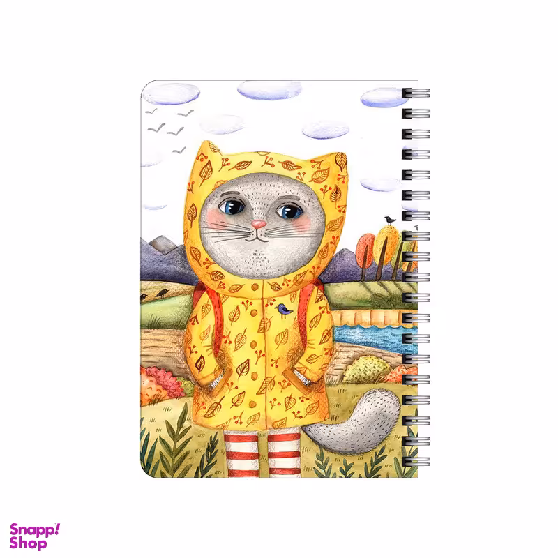 دفترچه یادداشت بامبیلیپ مدل چوبی طرح گربه و بارانی کد 5810978