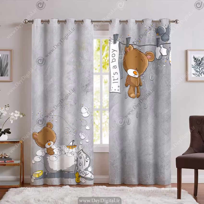پرده فانتزی مدل خرسی برای اتاق کودک PK-6568