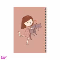 دفتر مشق 100 برگ بامبیلیپ طرح دختر و گربه خاکستری کد 6894246