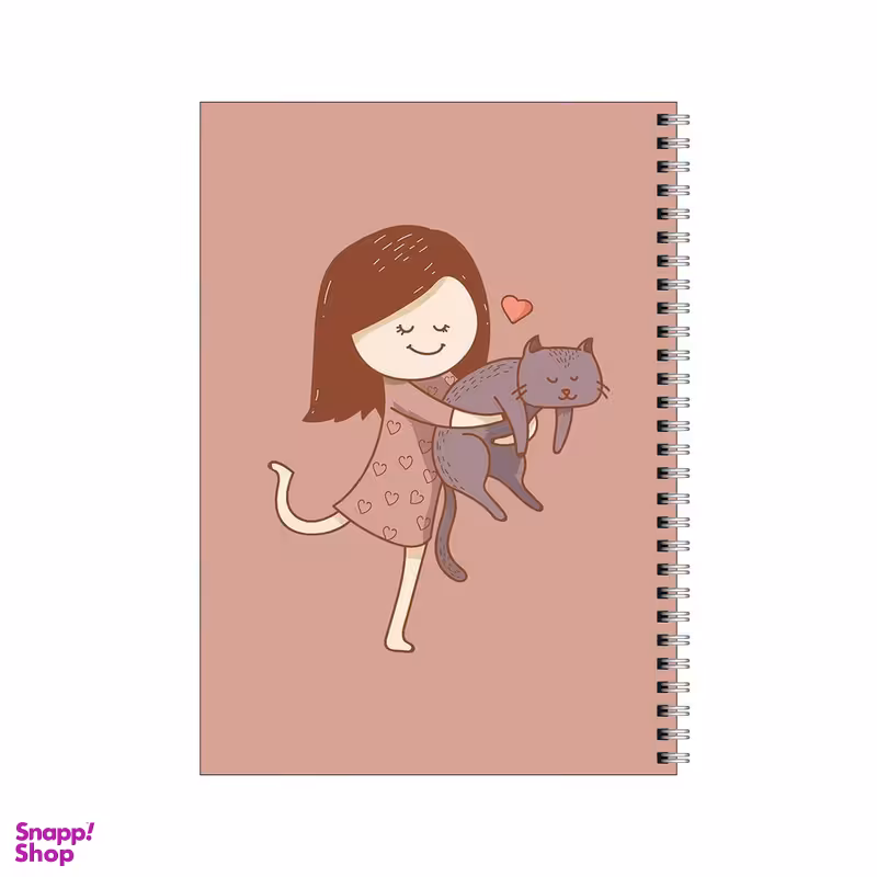 دفتر مشق 100 برگ بامبیلیپ طرح دختر و گربه خاکستری کد 6894246
