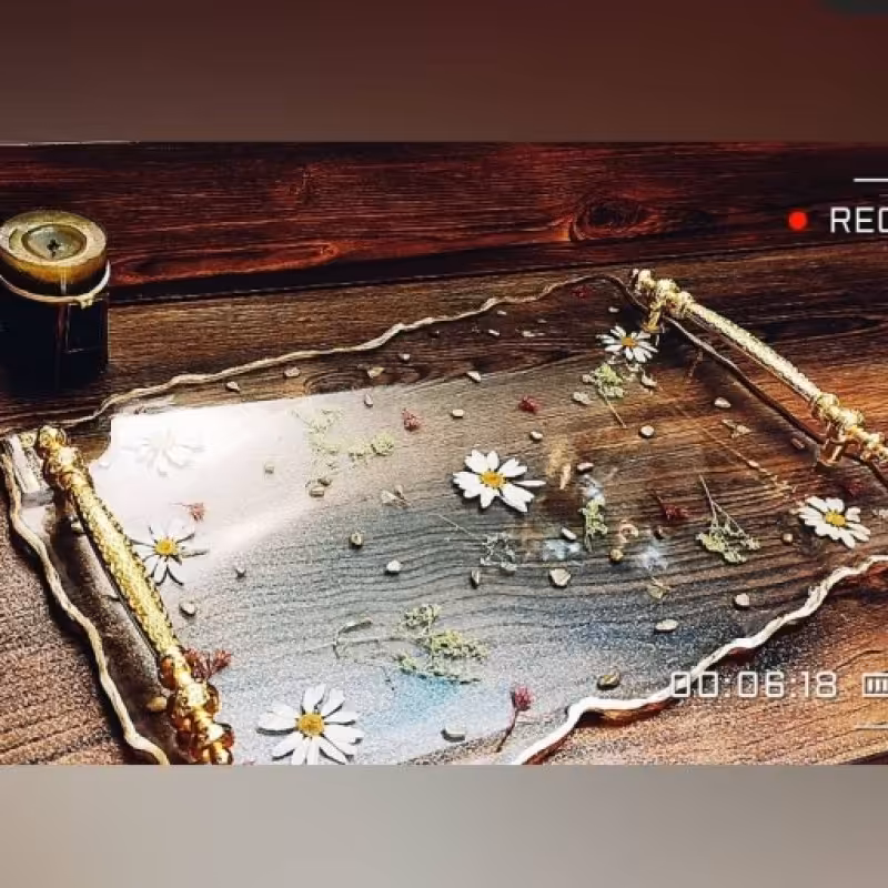 سینی رزینی مخصوص پذیرایی طرح شکوفه