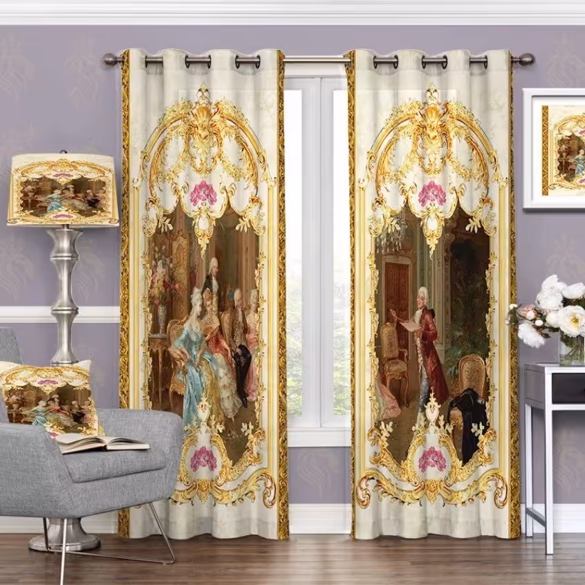 پرده چاپی  پانچ  طرح   اروپایی   کد 4012