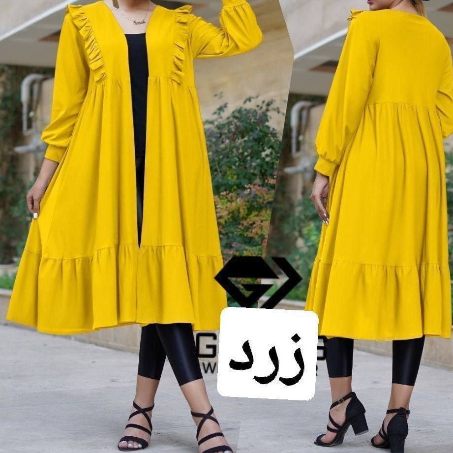 مانتو چیندار بلند مانتو زنانه چیندار مانتو زرد