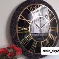 ساعت دیواری رزین.کاملا شفاف.مستحکم.موتور ارامگرد.در رنگها و سایزهای متفاوت