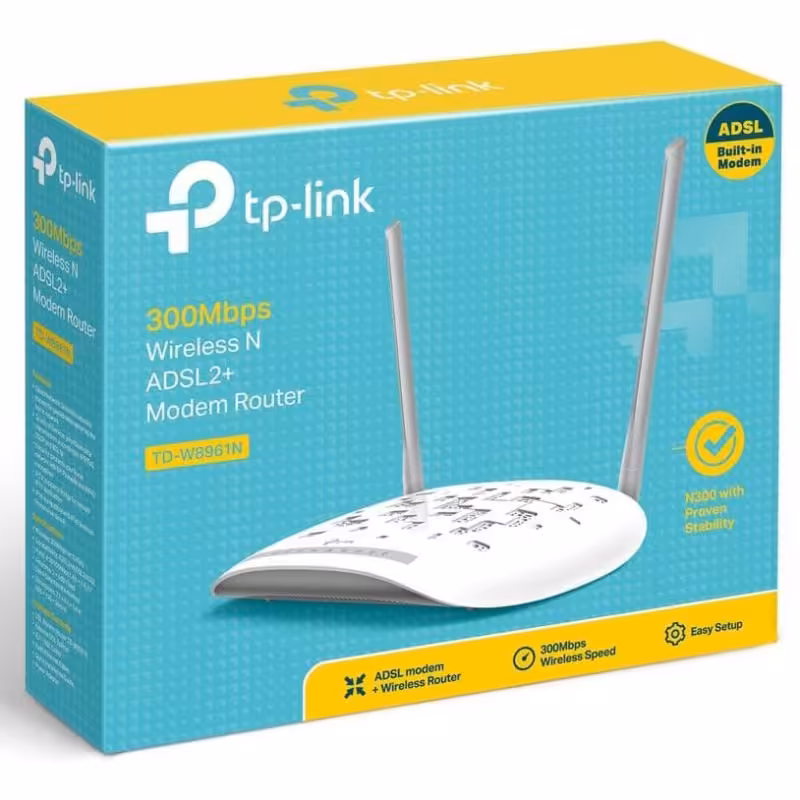 مودم روتر 2 آنتن TP-Link W8961N ADSL2 ADSL2
