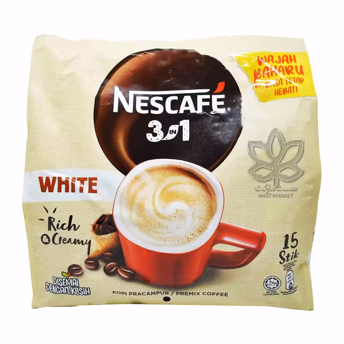 قهوه فوری 3 در 1 وایت ( غلیظ و پر خامه ) 15 عدد نسکافه - nescafe