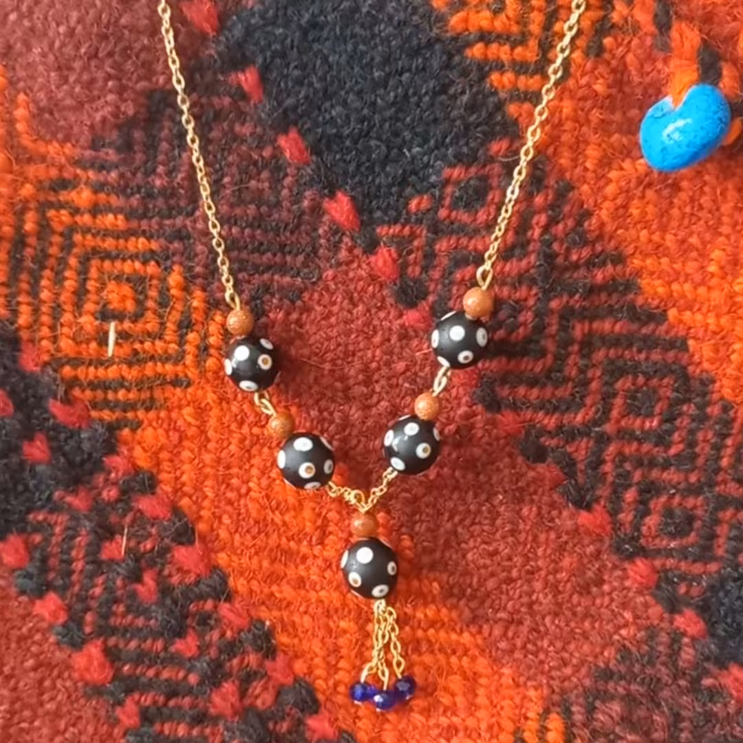 گردنبند مهره چشم نظر اصلی لباس محلی جواهرات سنتی رنگ ثابت بدلیجات مهره ای