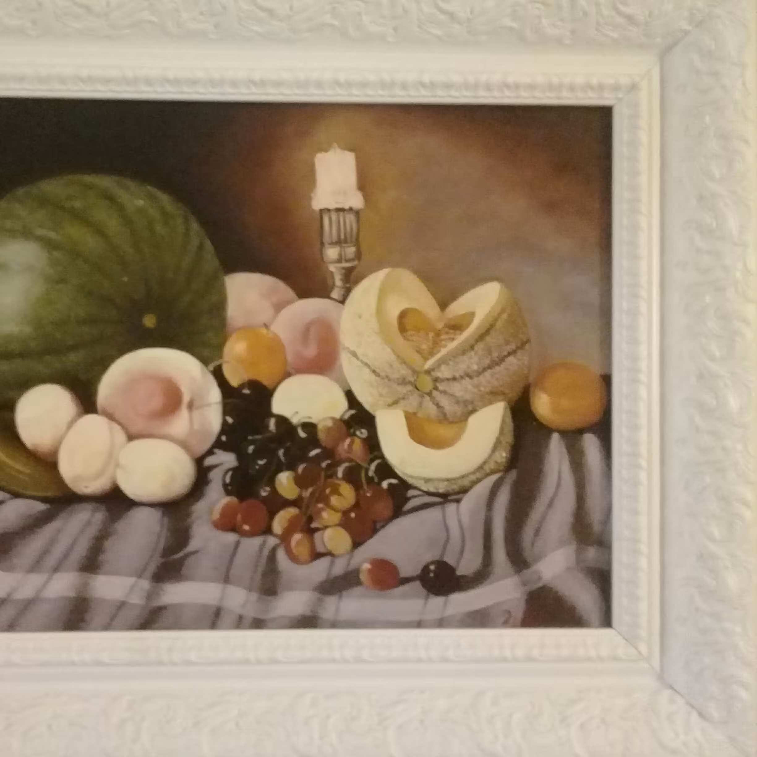 نقاشی رنگ روغن میز میوه