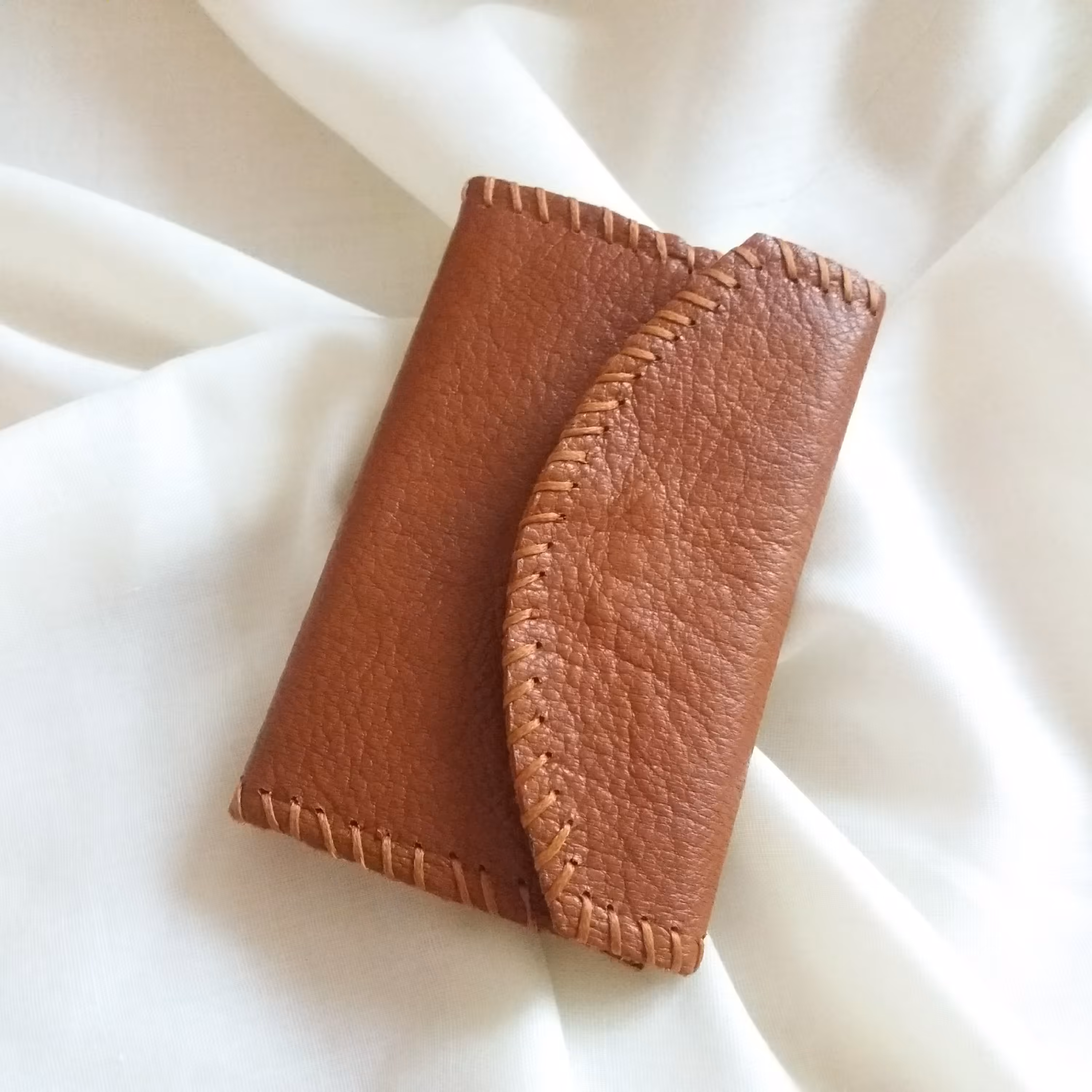 جا کارتی چرم طبیعی دست دوز 