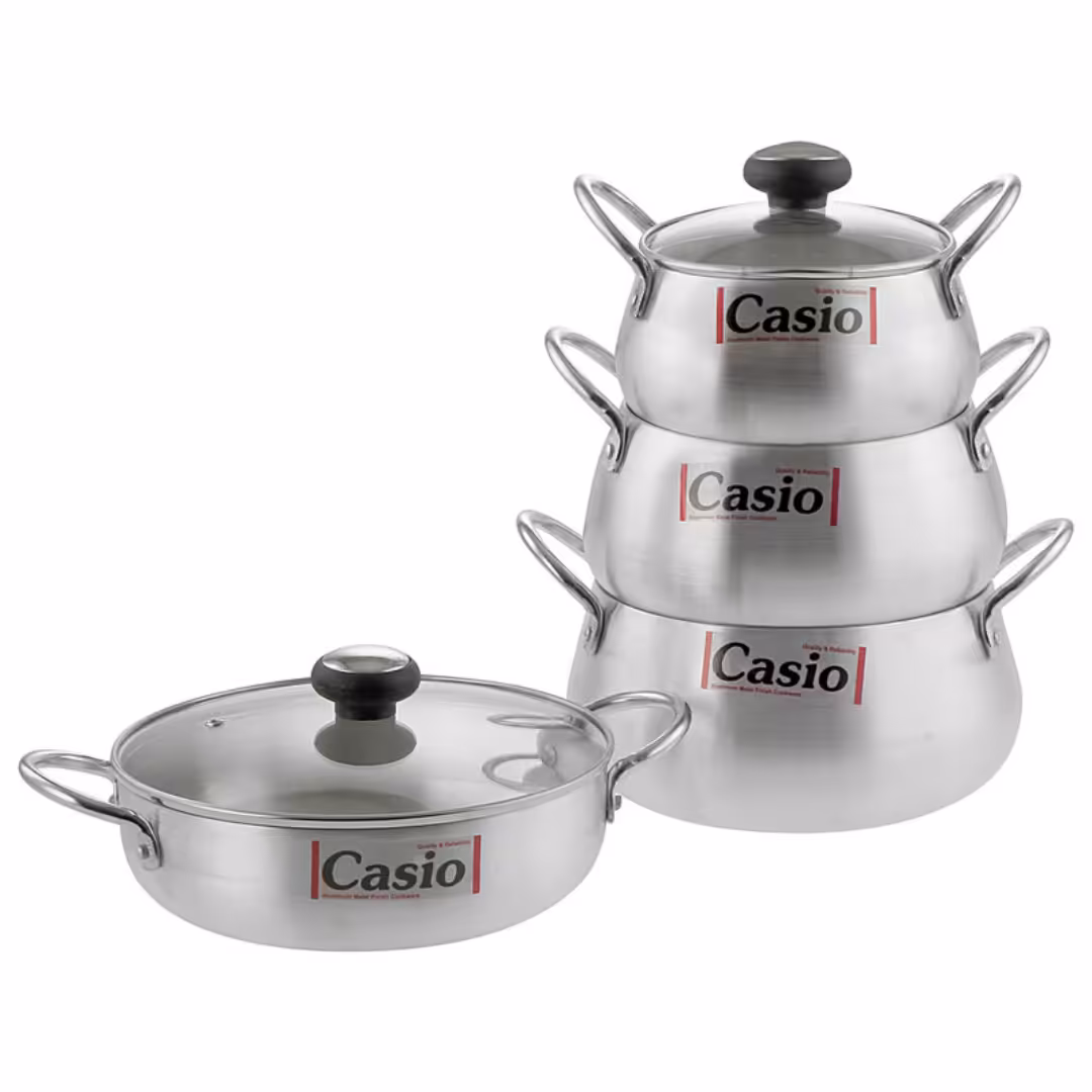 سرویس قابلمه روحی کاسیو  8 پارچه درب شیشه ای