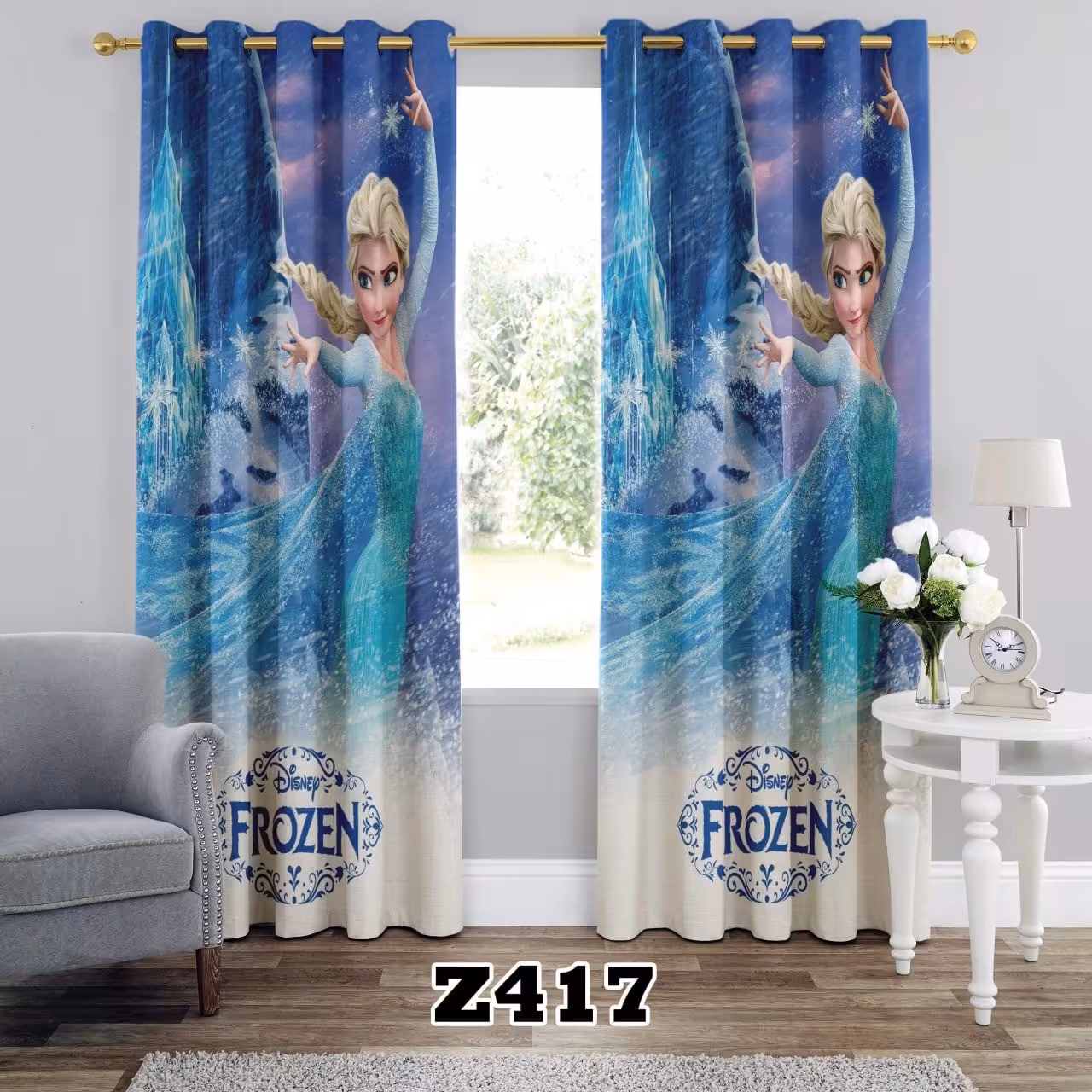 یک عدد پنل پرده آماده طرح السا کد 417