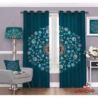 پرده سنتی سبز آبی کد 3315