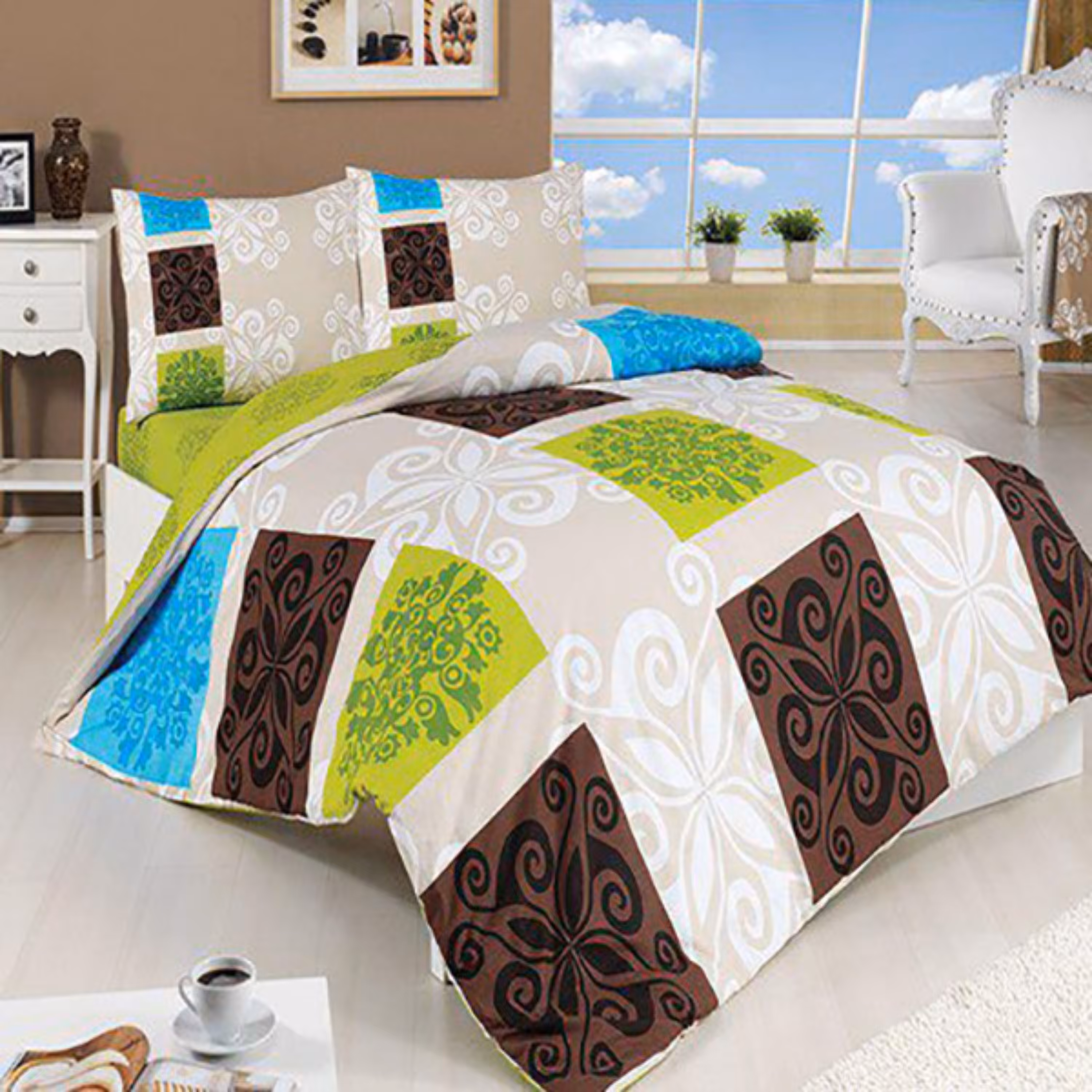 سرویس کاور لحاف ماژولی سری رنفورس مدل sedef-v2 یک نفره 3 تکه - کد 32035014089