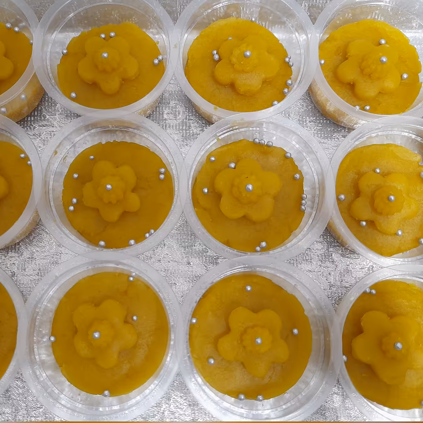 پک یک نفره حلوا زعفرانی گل برجسته