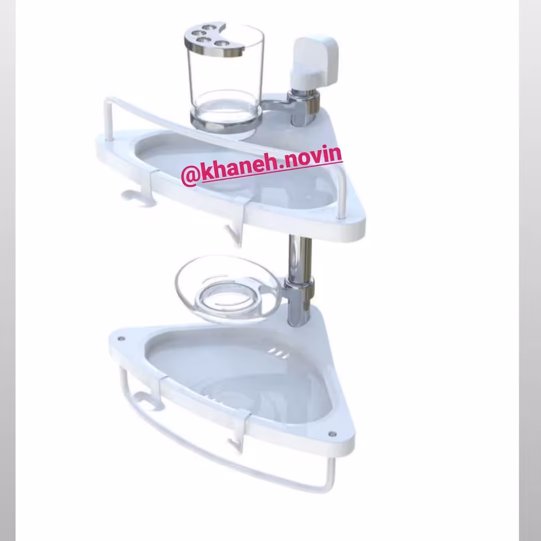 کنج حمام دو طبقه اسپادانا رنگ سفید کروم