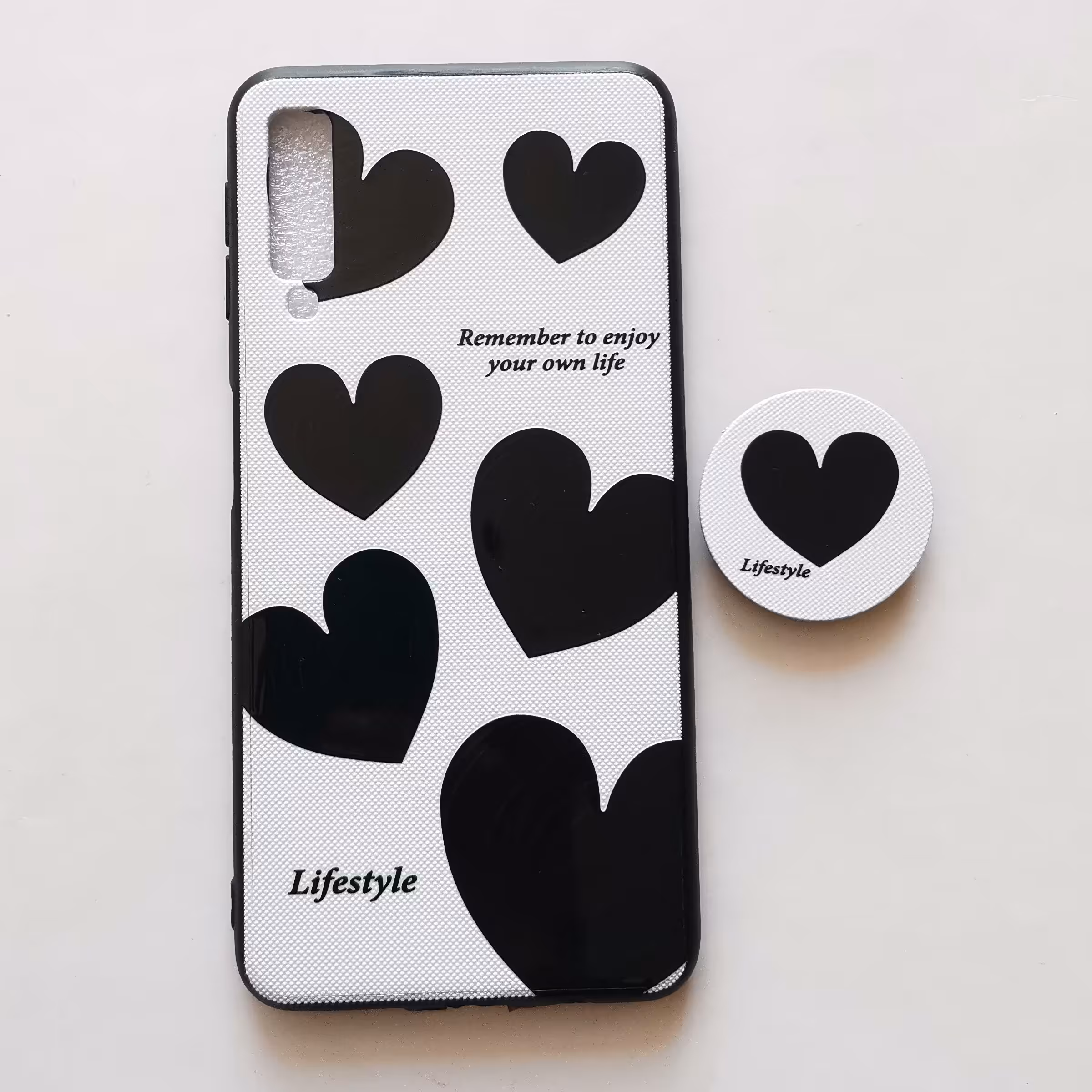 قاب طرحدار پاپ سوکت دار  قلبی گوشی سامسونگ A7 2018 یا A750 