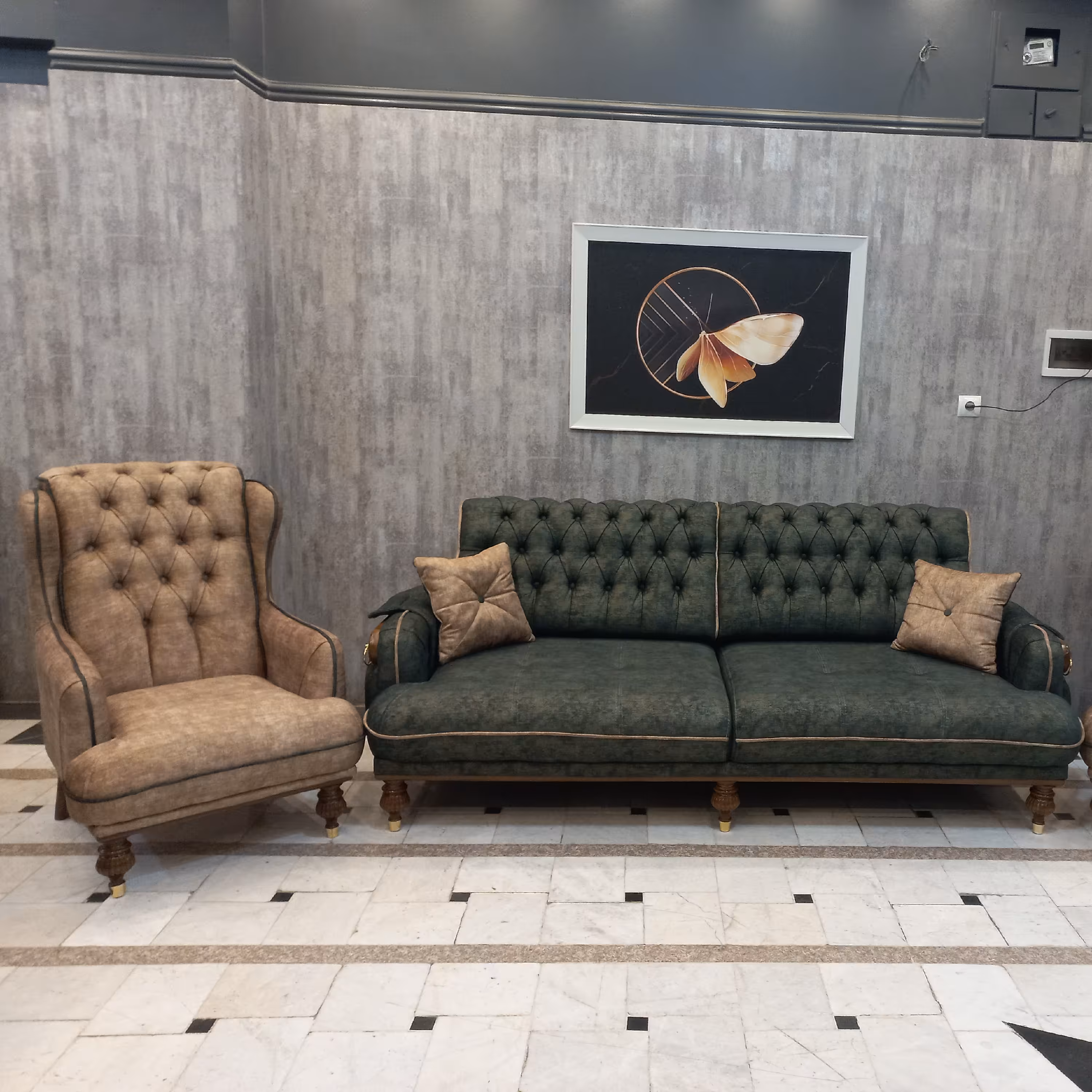 مبل راحتی 5 نفره بوگاتی پارچه دیزل 