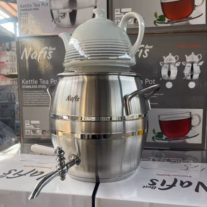 کتری قوری استیل شیر دار 