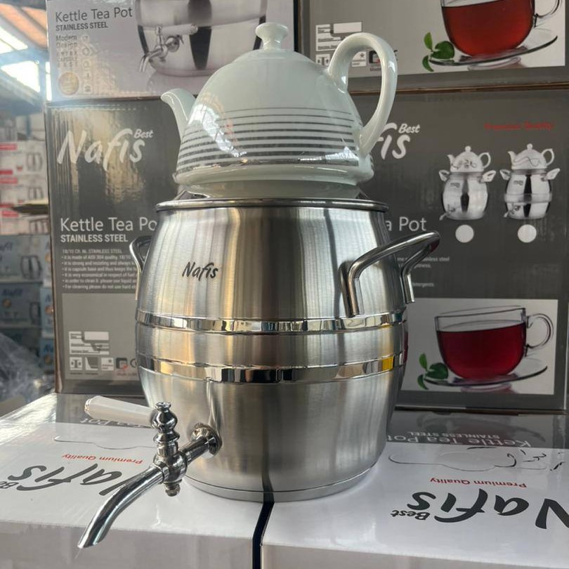 کتری قوری استیل شیر دار 