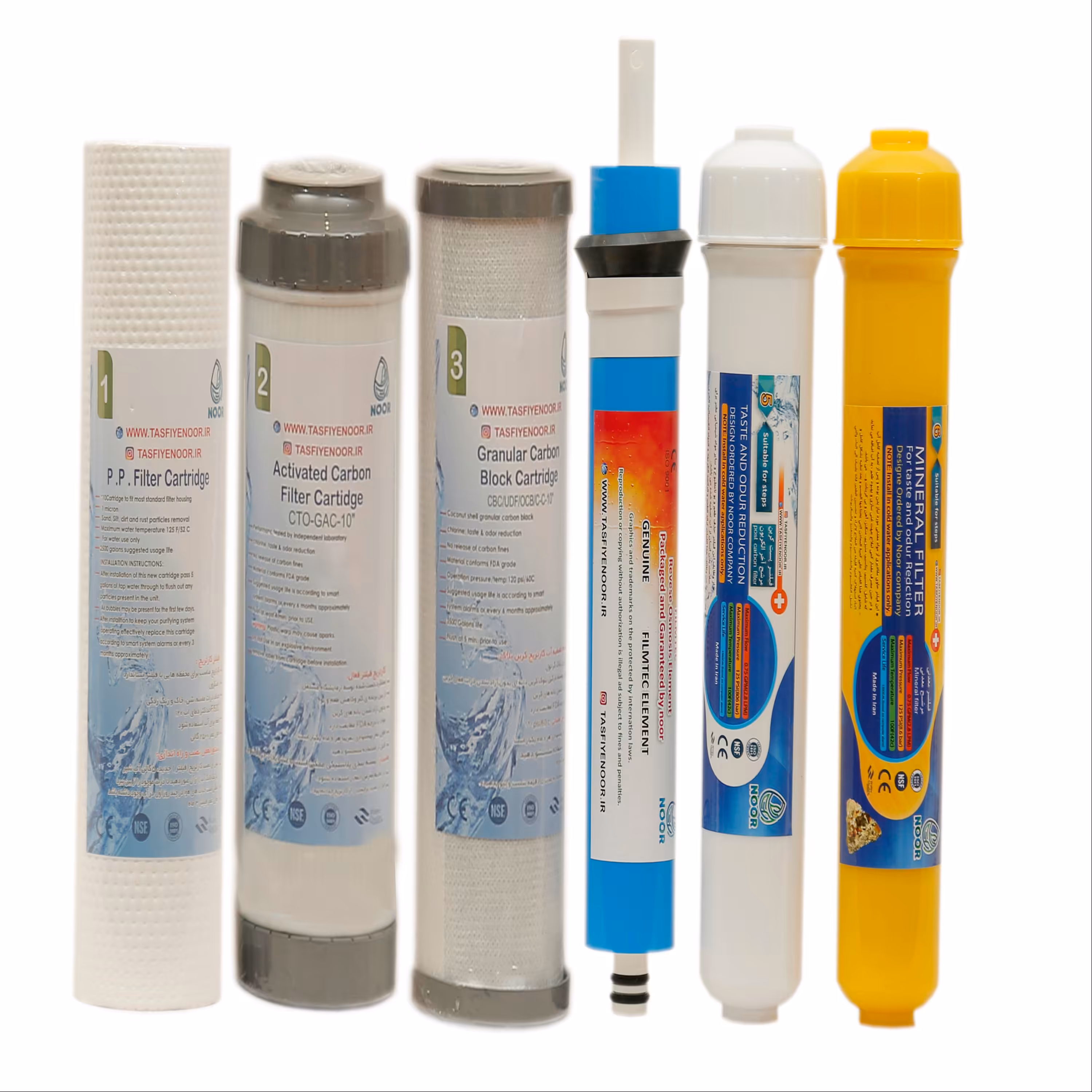 پک فیلتر تصفیه آب 6 عددی نور مدل M600