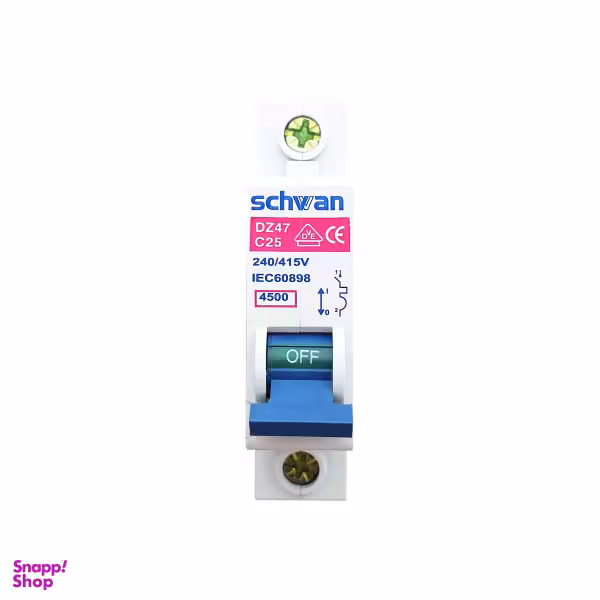 فیوز مینیاتوری تک فاز 25 آمپر شوان کد C25