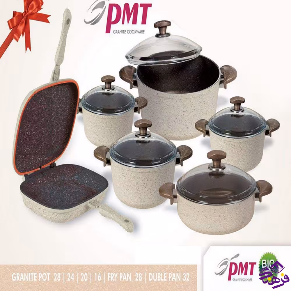 سرویس قابلمه پویان 12پارچه فورج PMT کرم