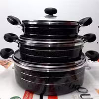 سرویس تابه 3 پارچه گرانیت زنبوری  طرح چدن ضخیم(کیژان) بدون درب پیرکس